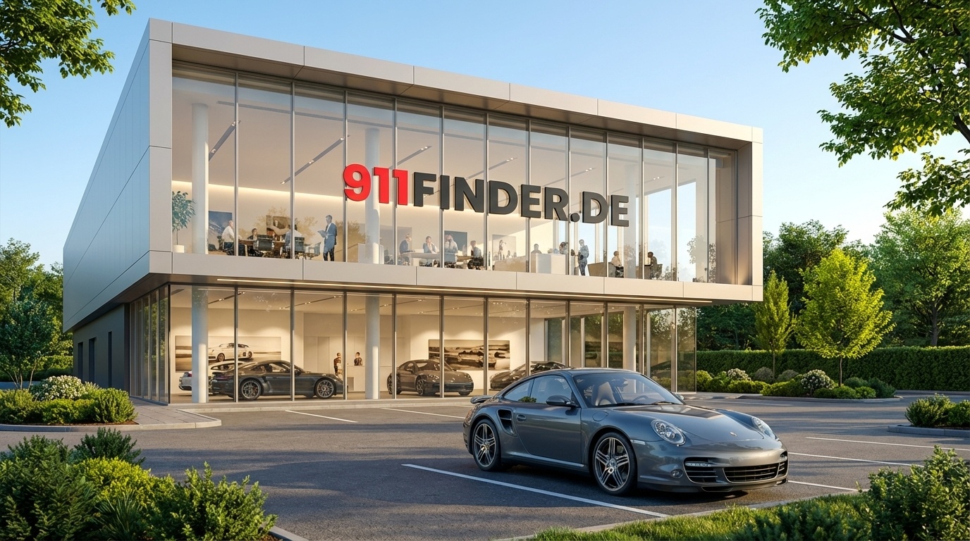 Porsche 911 Turbo vor der 911Finder-Zentrale